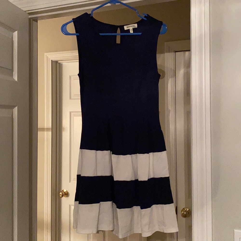 Blues dress with white stripes